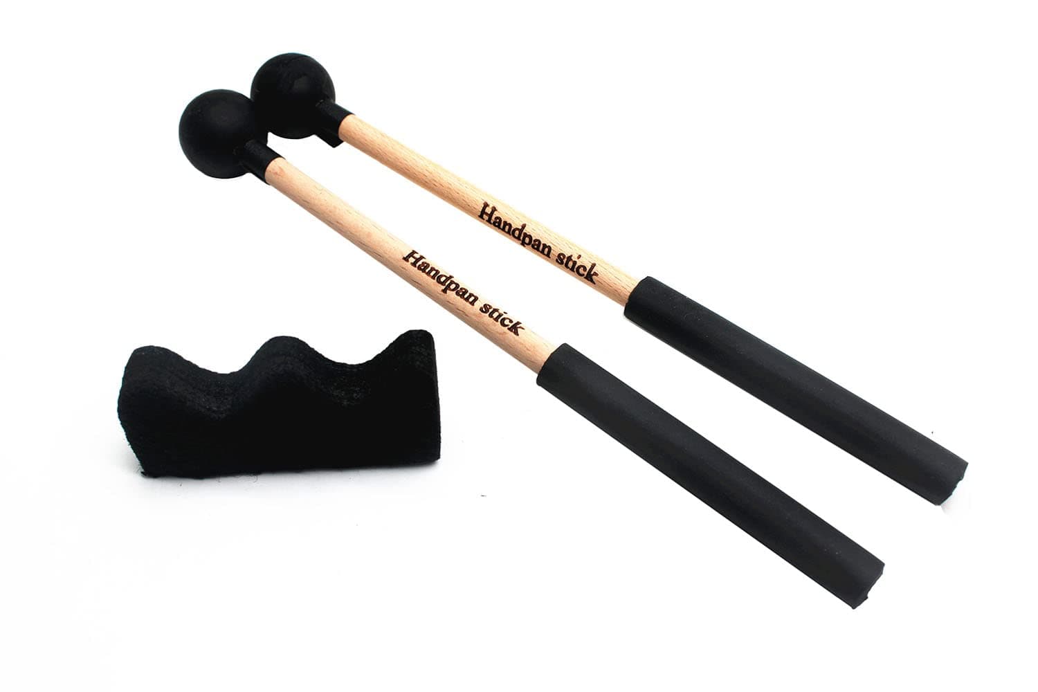 1 Pair Tongue Drum Mallets with Bracket Handpan Drum Sticks Rubber Mallet Percussion Instrument Accessory (Type A)