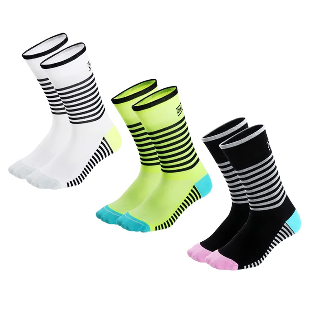 DH Cycling Socks 3 Pairs of Outdoor Sports Socks for Men and Women Mountain Rad Bike Socks are Comfortable and Breathable