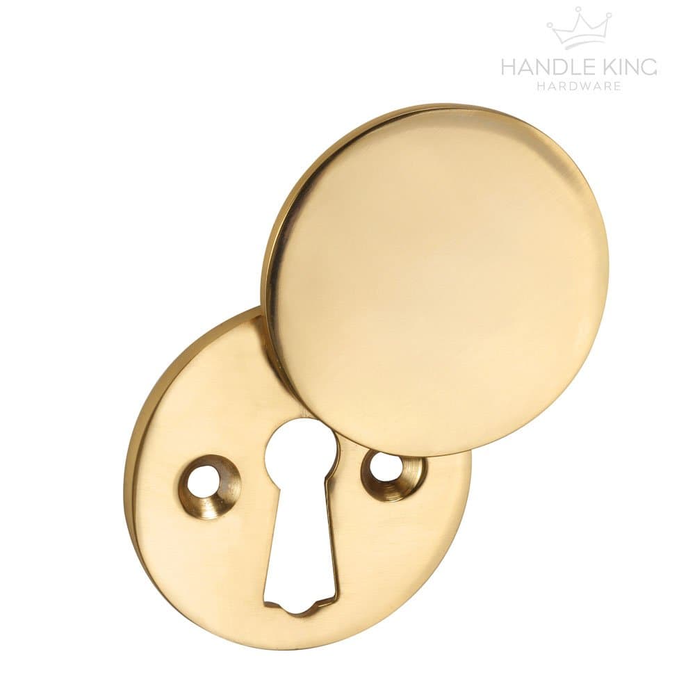 Keyhole Cover Plate Covered Escutcheon with Polished Brass Finish