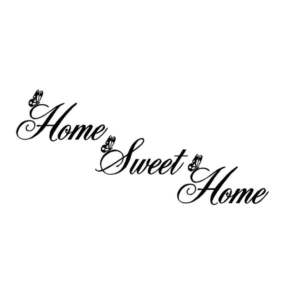 Home Sweet Home Quote Wall Decal Sticker, Creatiee Removable DIY Vinyl Wall Decor Art Mural for Living Room Bedroom Family Decor - Elegant Design & Home Warming Gift