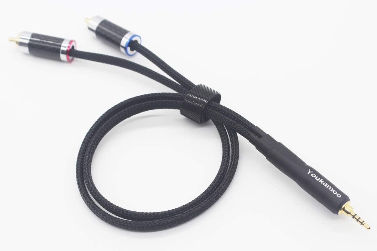 Youkamoo 2.5mm Trrs to RCA Cable Balanced Headphone Audio Headphone Adapter Cable 1 FT 0.3M