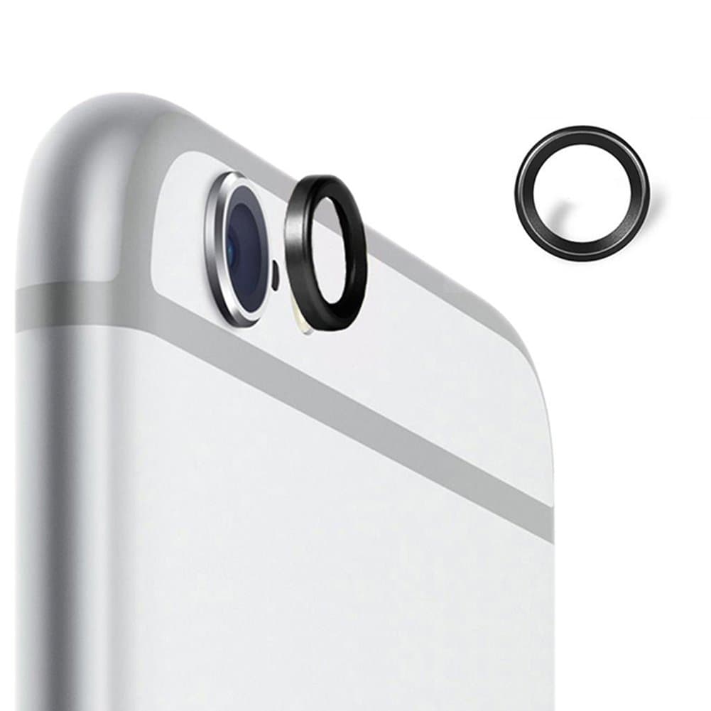Gista Camera Lens Protective Ring Metal Circle Case Cover for Apple iPhone 6 6S Plus (Black, Iphone 6Plus/6sPlus)