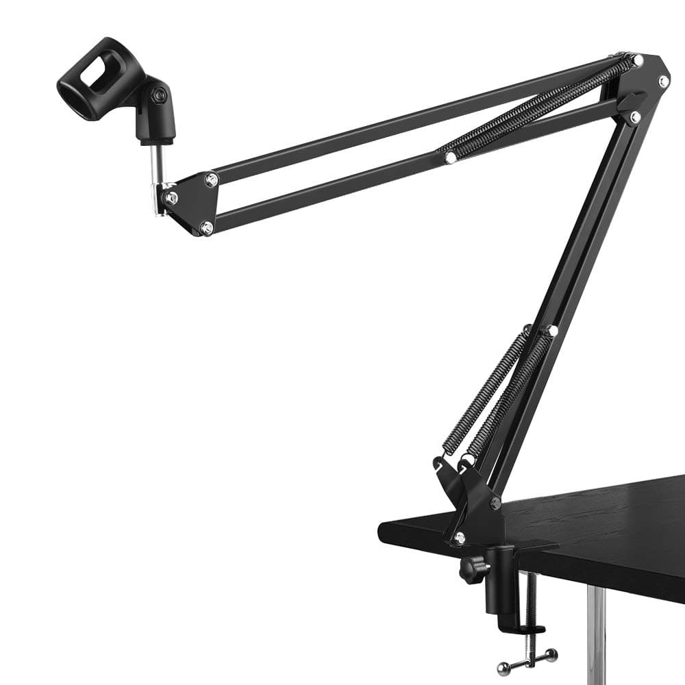 Microphone Suspension Mic Clip Adjustable Boom Studio Scissor Arm Stand For Blue Yeti Snowball, Constructed With Premium Quality Metals For Professional Streaming, Voice-Over, Recording,Games