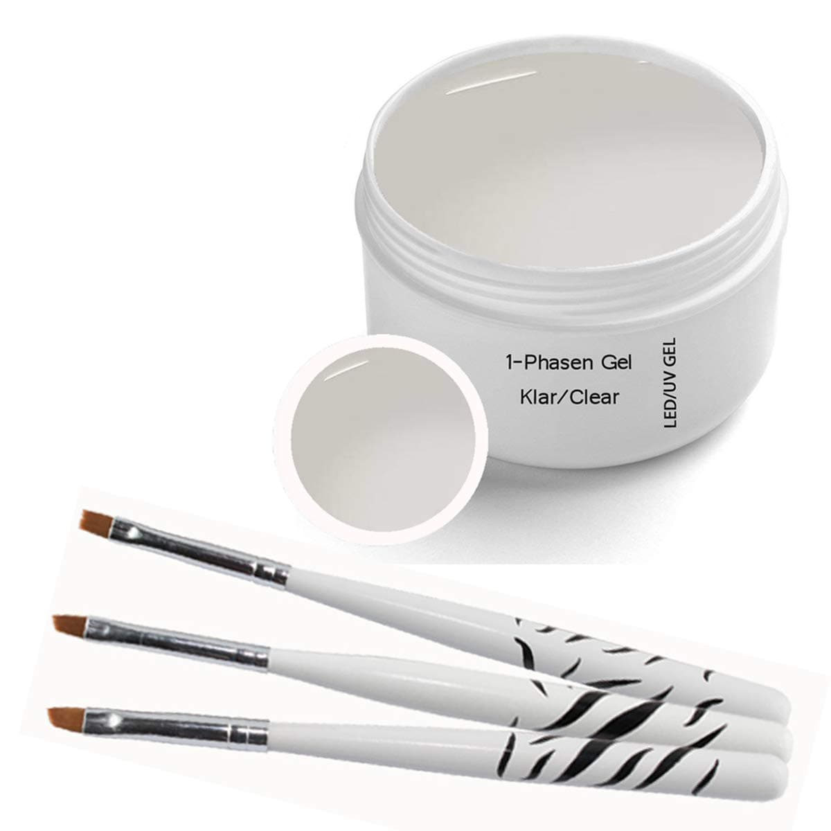 UV Gel Phase One Clear 30 ml inc. Brush Set 3 pcs