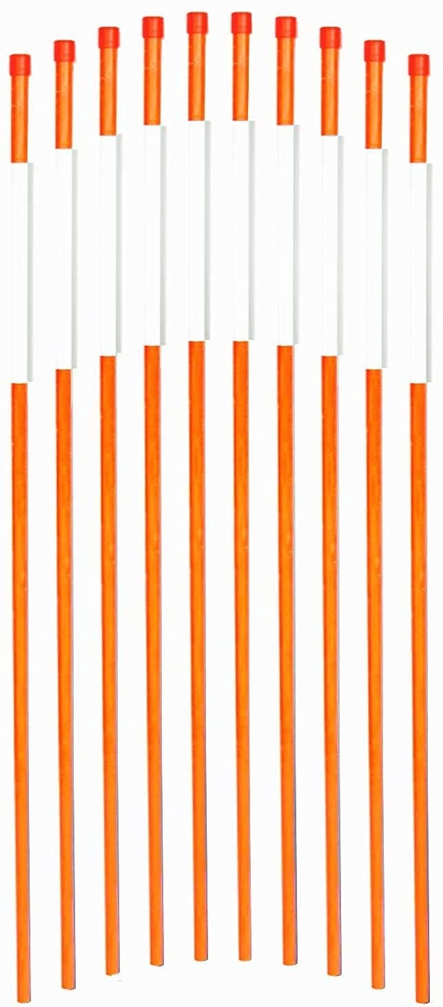 60-Inch Reflective Driveway Markers Driveway Poles for Easy Visibility at Night 1/4Inch Diameter Orange,20 Pack