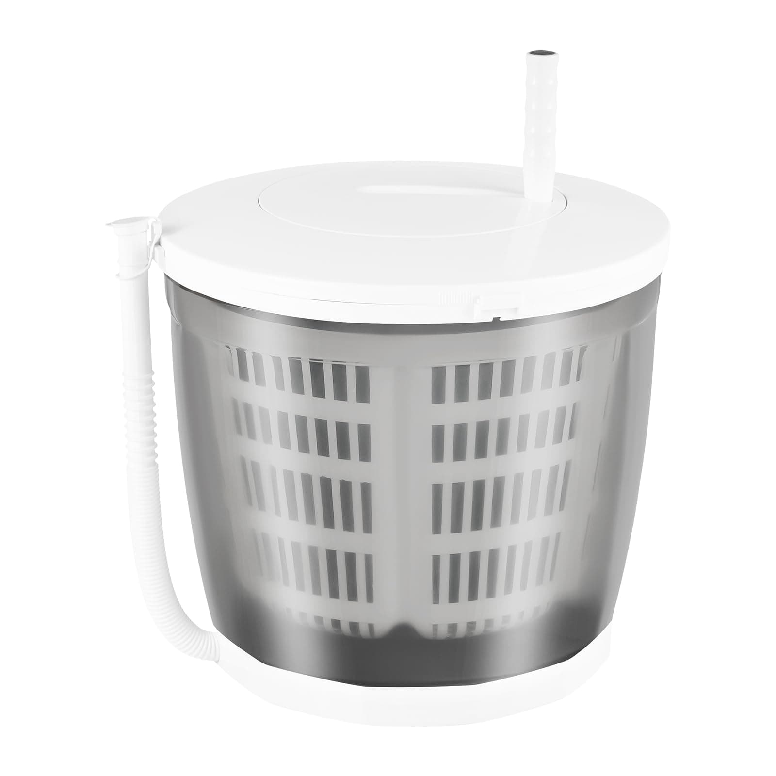 2-in-1 Hand Crank Washer & Spin Dryer - Portable Non-Electric Washing Machine for Apartment/Dorm/Camping, 4.4lbs Capacity with Foldable Handle & Suction Cup Feet, 50% Dehydration Rate (Grey)