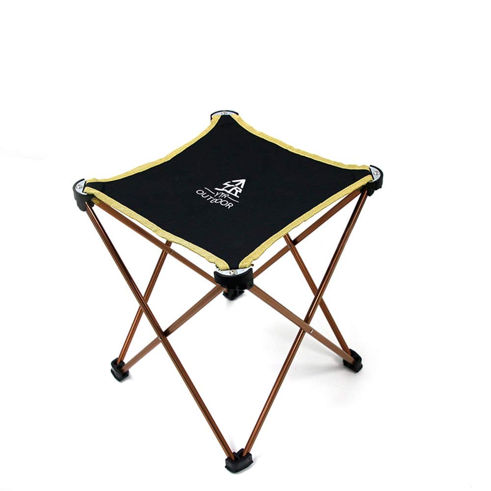Rayami Portable Lightweight Folding Camping Stool Chair Aluminum Alloy Fold Up Dining Stool Waterproof Oxford Collapsible Stool for indoor outdoor(L11.1 x W11.1 x H13.8,can load 200 pounds/ 90kg)