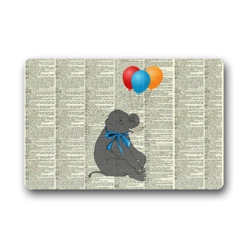 Elephant Balloons Machine-Washable Non-Slip Doormat Rug