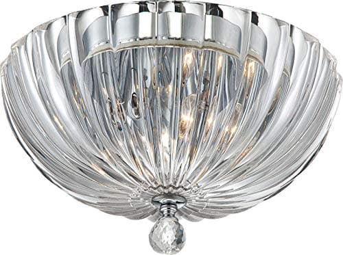 Eurofase 23222-014 Aurora 2-Light Flush Mount, Clear, Chrome