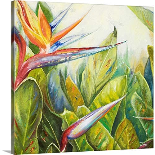 Bird Of Paradise Ii Canvas Wall Art Print, Tropical Artwork