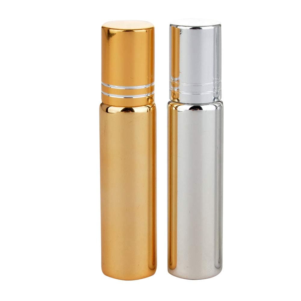 EXMART Essential Oil Roller Bottles, (2 pcs Random Color Glass Roller Bottles 5ml) Stainless Steel Roller Balls