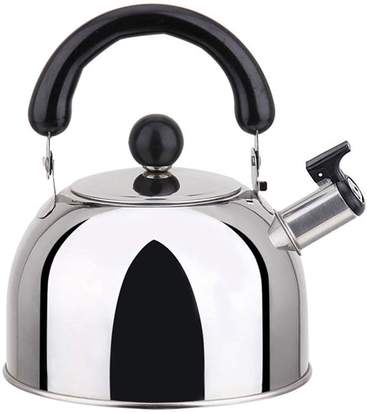 JGHH Tea Pots for Stove Top Whistling Tea Kettle Whistle Kettle Stainless Steel Whistling Tea Kettle for Stove Top Ergonomic Handle for Tea Coffee Heating Milk(Color:Silver;Size:4L)