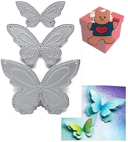 3PCS Butterfly Metal Die Cuts,Butterfly Party Festival Cutting Dies Cut Stencils for DIY Scrapbooking Photo Album Decorative Embossing Paper Dies for Card Making Templated+Cute Brooch Pin…