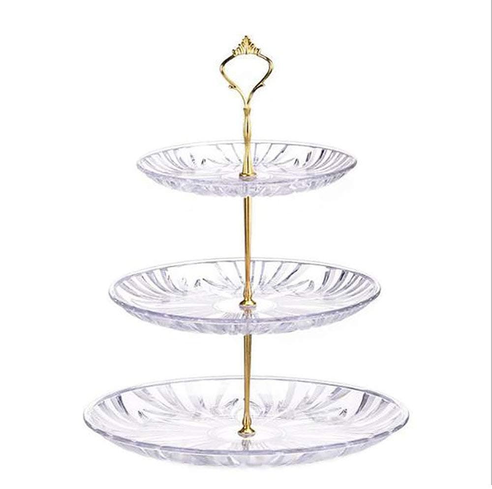 3 Tier Cupcake Stand,Round Cake Stand Dessert Appetizer Serving Tray Platters for Weeding or Party