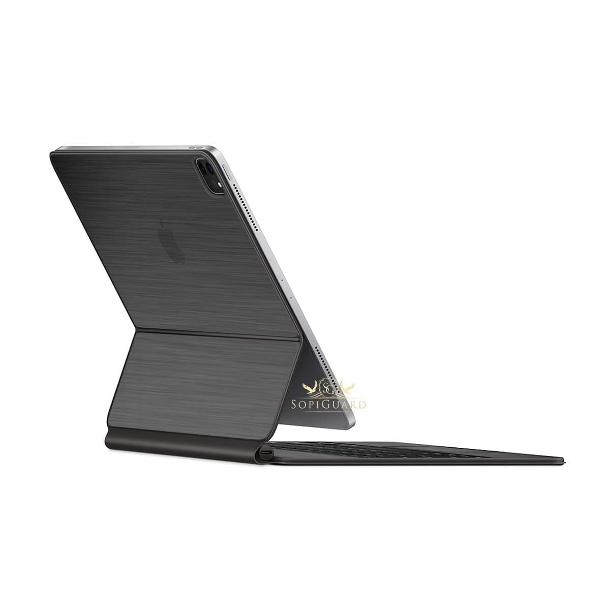 SopiGuard Skin for iPad Pro Magic Keyboard 11" (iPad Pro A2228) Precision Edge-to-Edge Vinyl Sticker Top, Keyboard, and Rear Panel (3M Brushed Gunmetal Grey)