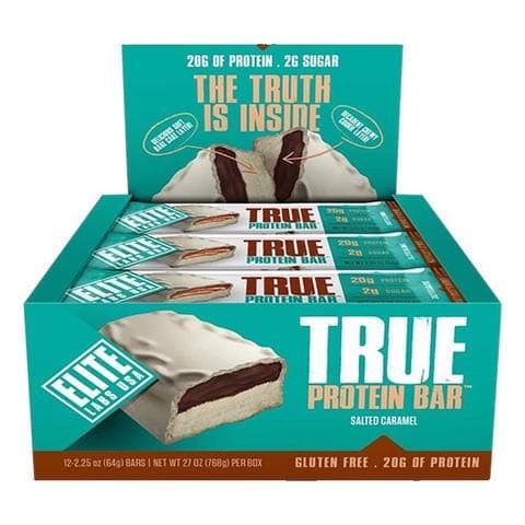 True Protein Bar - Salted Caramel | 2g of Sugar | Gluten Free | Low Calories | 20g of high Quality Protein (Salted Caramel)