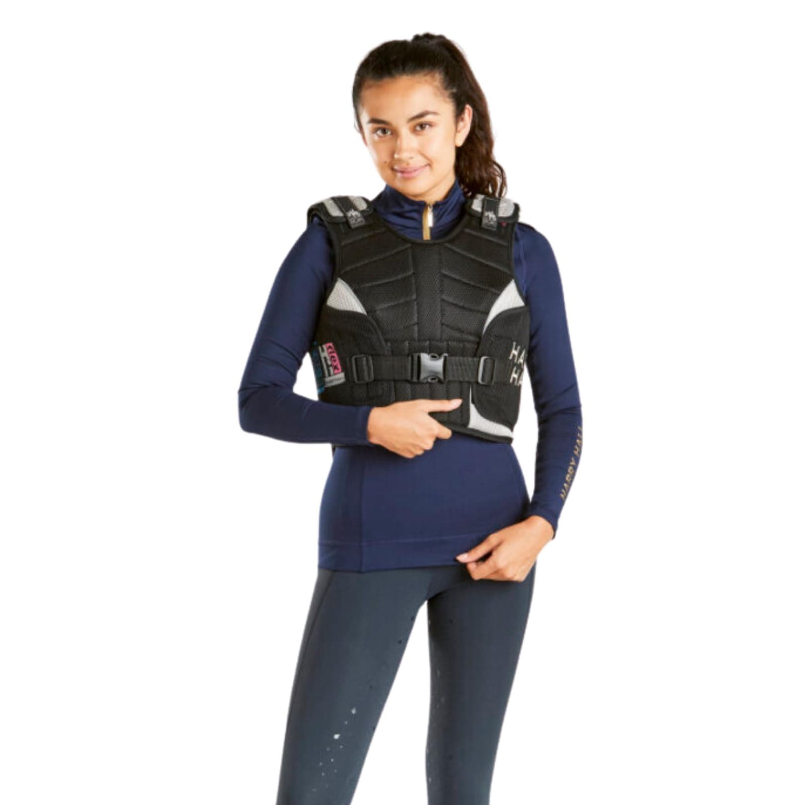 Harry Hall Body Protector Horse Riding - Womens Fit Hi-Viz Equestrians Level 3 EN 13158 Adult Protective Jacket Vest