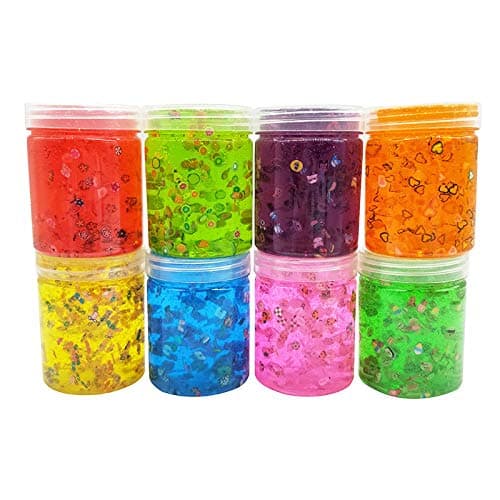 SWZY Colorful Fluffy Slime Crystal Slime Putty Toy DIY Slime Stress Relief Slime Slice Slime 2pcs