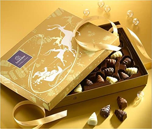 Leonidas Holiday Gold Box with Christmas Tree shaped Chocolate