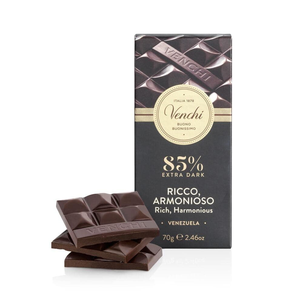 Venchi - Venezuelan Cocoa Blend - 85% Dark Chocolate Bar, 2.46oz - Single Ori...