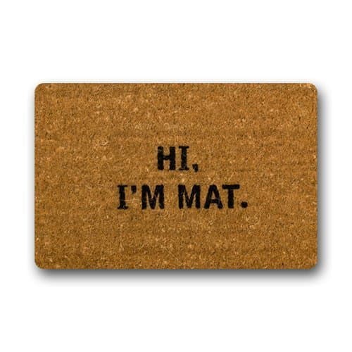 kedeshangmao Hi I'm Mat Custom Doormat (23.6x15.7 inch) Indoor Outdoor