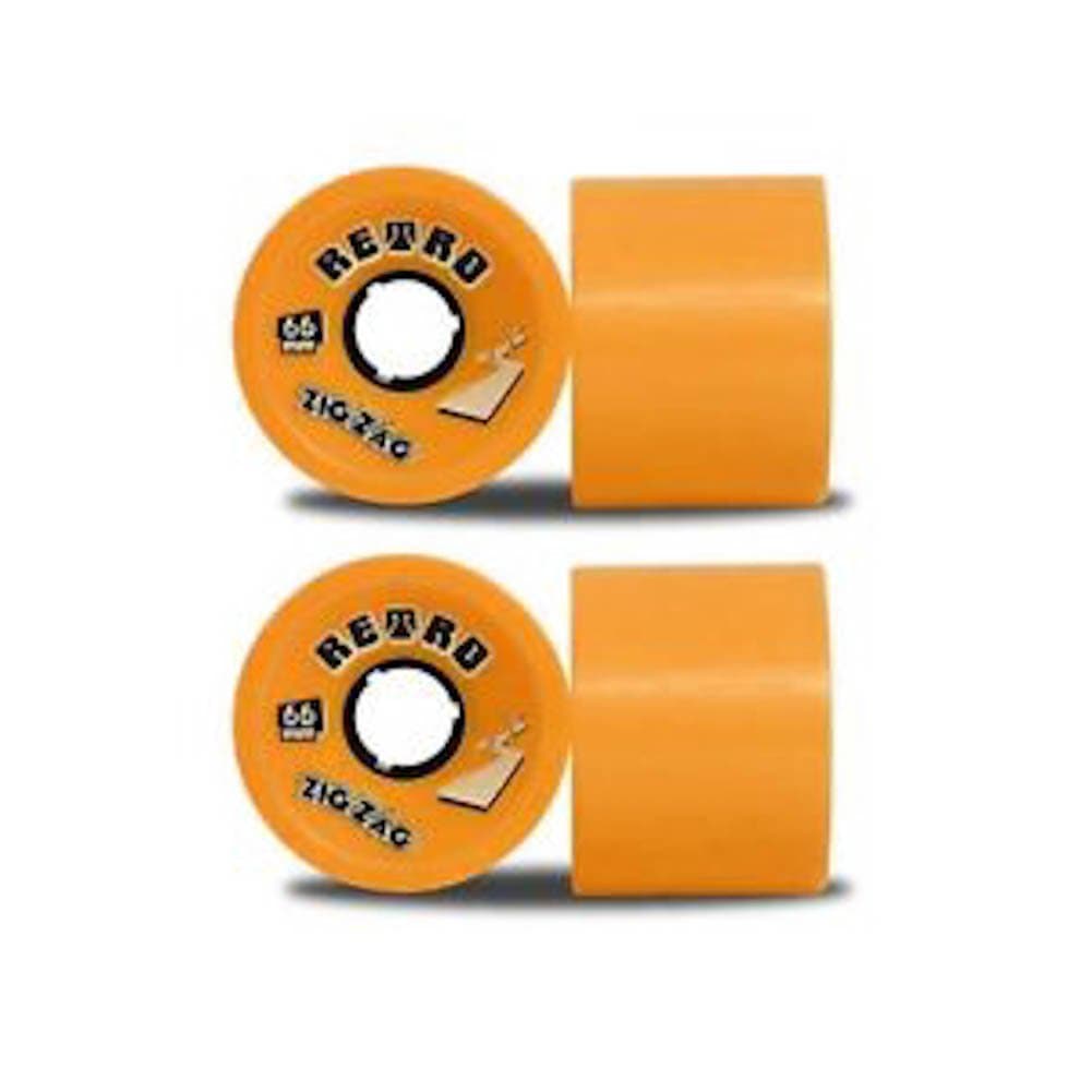 Orange Abec 11 Zig Zags Longboard Wheels 66Mm 89A Orange Plus Zigzag + Free Bearings