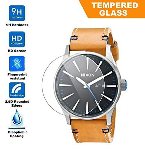 Exuun Universal Round Flat Watch Tempered Glass Screen Protector, Premium 9H Hardness 0.3mm Ultra Thin Tempered Glass Screen Protector for Watches with Glass Diameter 39mm