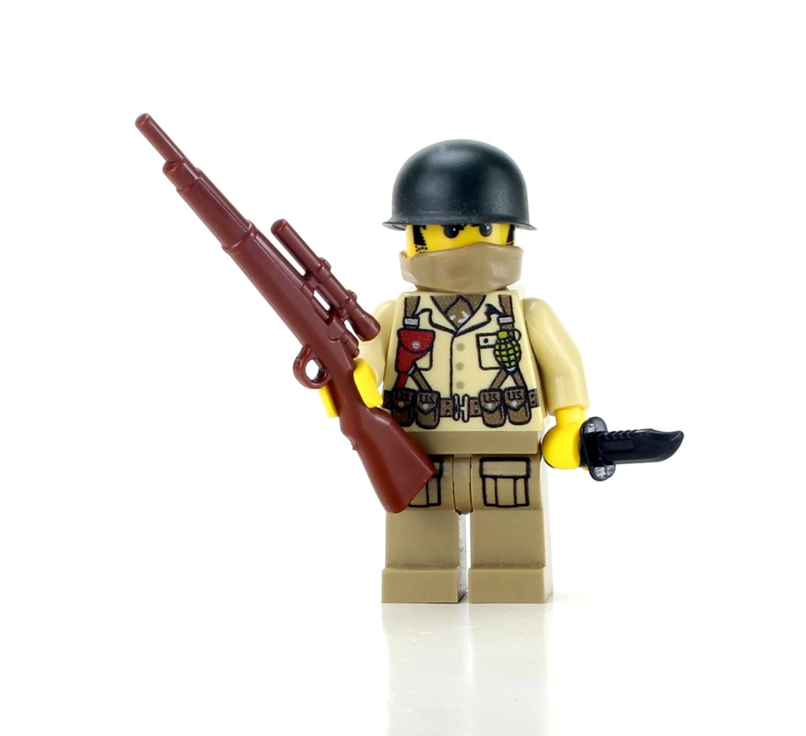 1.6 Inches Tall Collectible WW2 US Army Sniper Custom Minifigure | Genuine Military Minifig | Printed in The USA | World WAR 2 | Great Gift for Ages 8+ to Adult AFOL