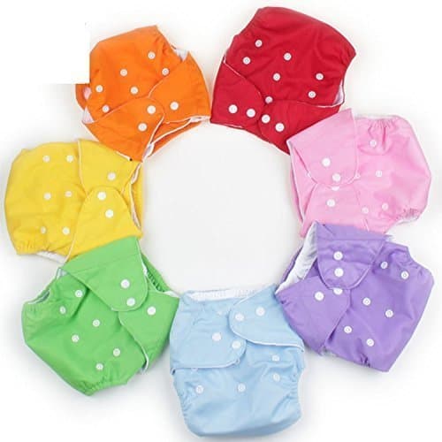 Cloth Diaper Reusable Nappy Washable Free Size Adjustable Waterproof (PACK OF 7)
