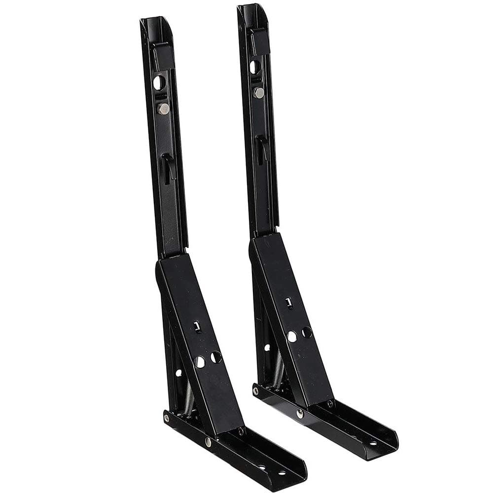 Shackcom Folding Shelf Brackets, 14 Inch 2 Pack Heavy Duty Collapsible Shelf Bracket for Table, Work Bench, Corrosion Resistant, Rust-Proof, Durable & Reliable - Cold Rolled Steel