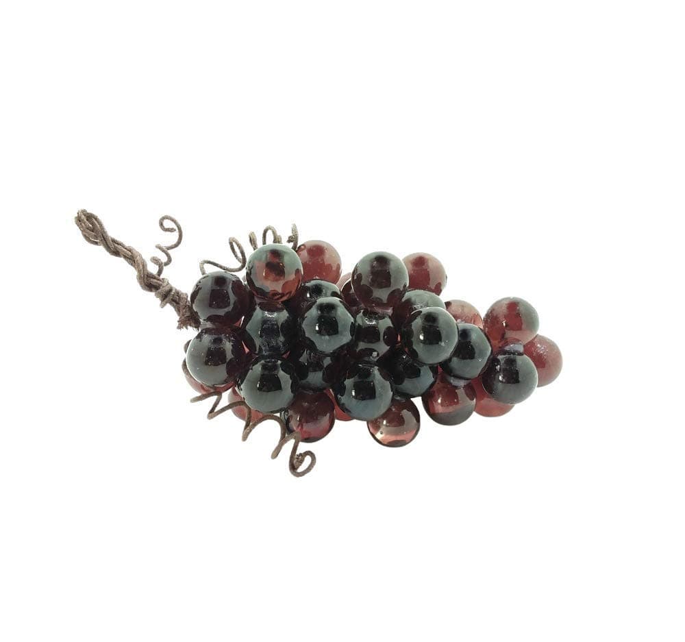 Glass Grape Cluster, Artificial Grapes in Transparent Amethyst, Medium