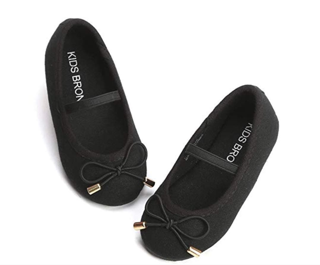 THEE BRON Bridal Ballet Flats Mary Jane School Shoes(Toddler/Little Girls) (10M Toddler-7 Inch-17.7 cm, 7126 Black)