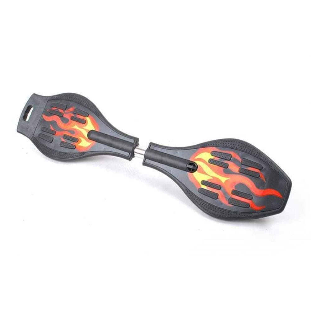 P PAYTAG Aluminium Swipe Kart Wave Board Skate Board with Carry Bag | LED Flash Colorful Lights in Wheels | for Outdoor for Kids |Skates for Kids,(Black Fire WB)