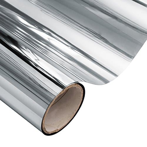 One Way Window Film,Privacy Screen Stickers Non-Adhesive Decorative Heat Control Anti UV Window Tint for Home and Office, (35.4"x78.7", Silver)