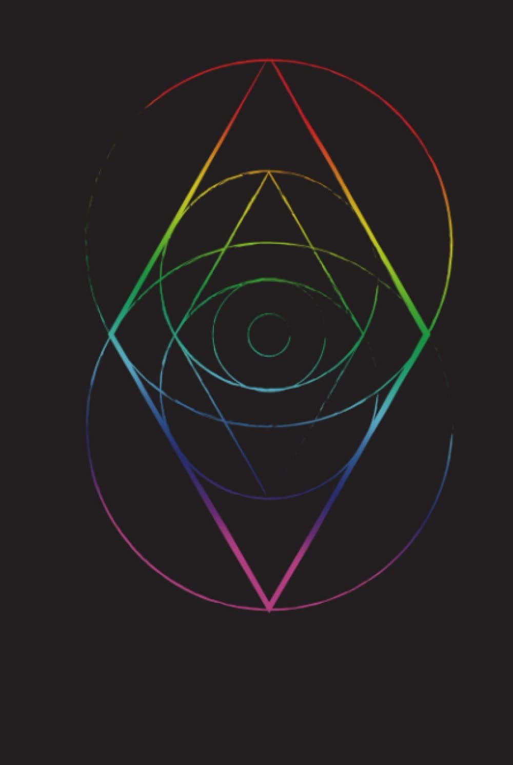 Vesica Piscis Rainbow Sacred Geometry Journal: 6" x 9" Dotted Grid Blank. Notebook, Sketchbook, or Diary, 120 pages