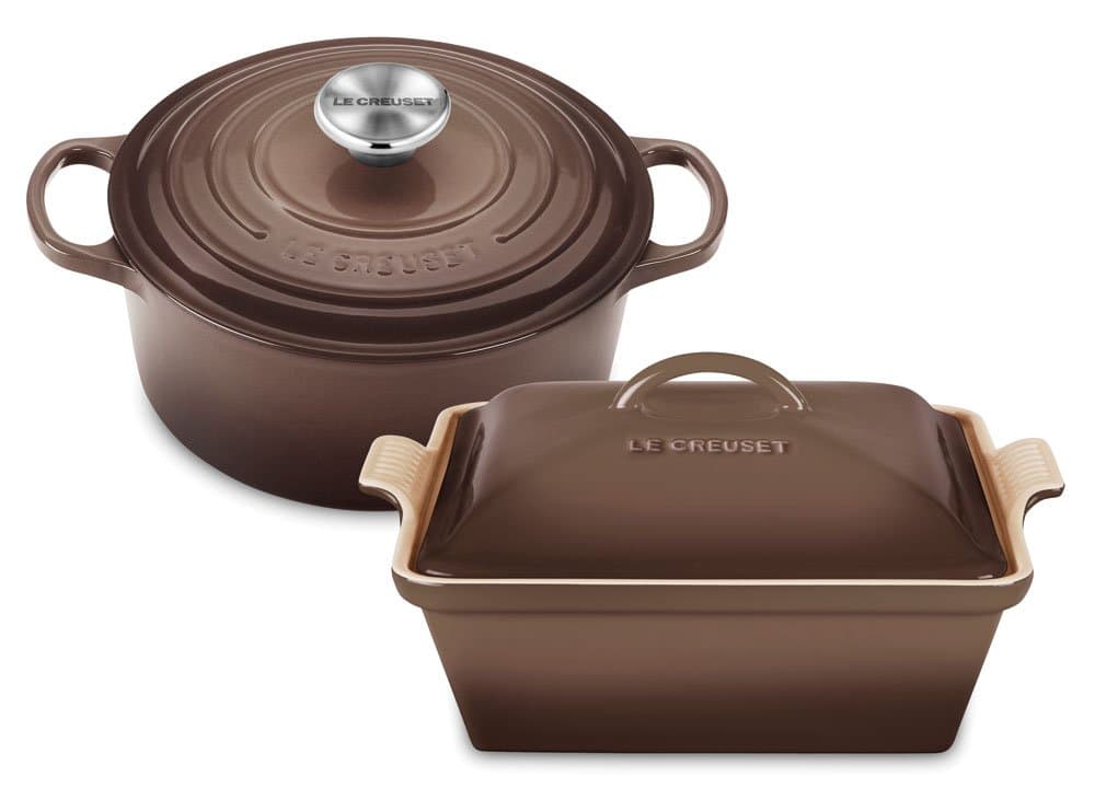 Le Creuset Truffle Enameled Cast Iron French Oven with Bonus Covered Casserole