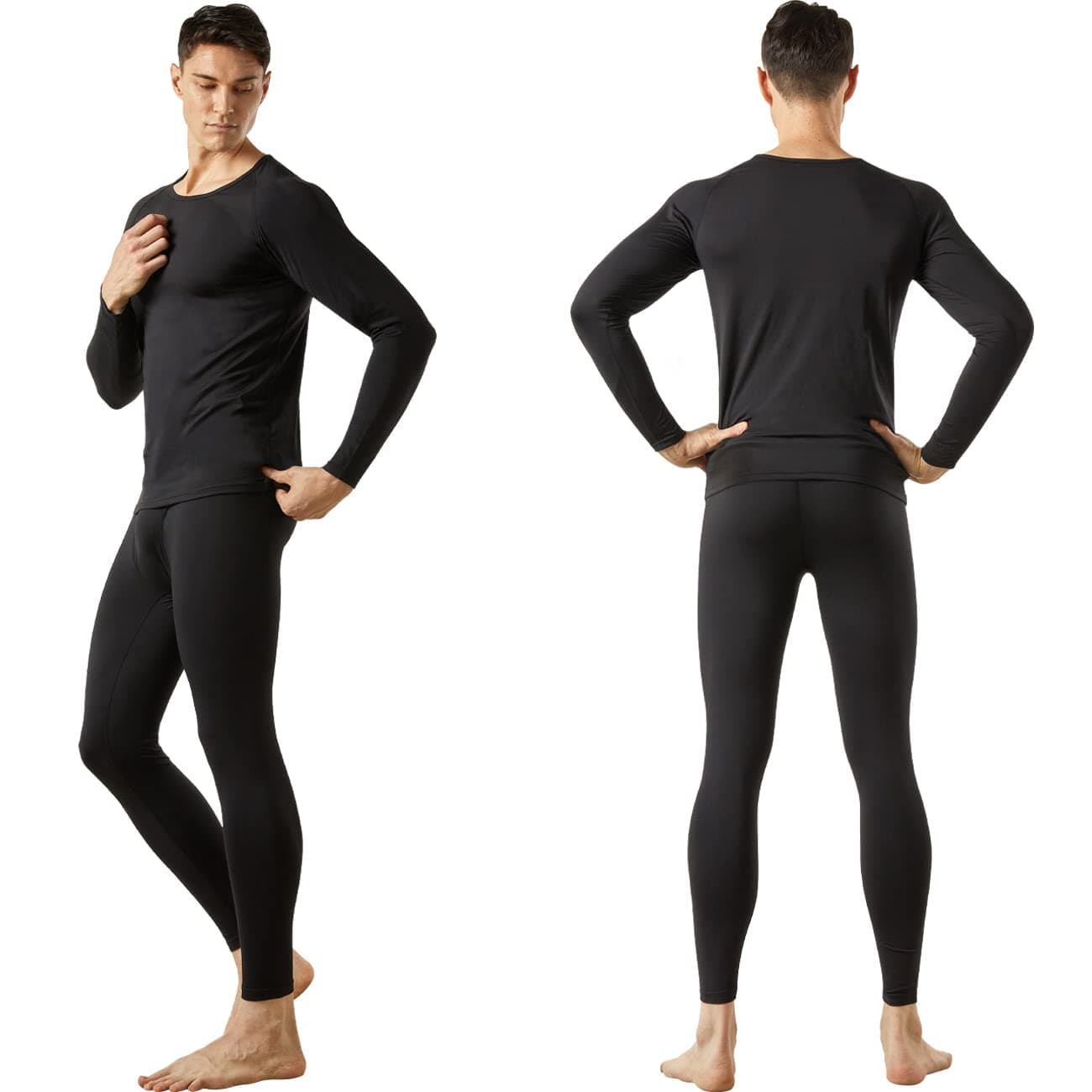 MAXHEAT Mens Thermal Underwear Long Johns Set with Fleece Lined