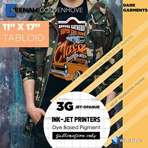 3g Jet Opaque heat transfer paper 11x17 5 Sheets Sample Pack