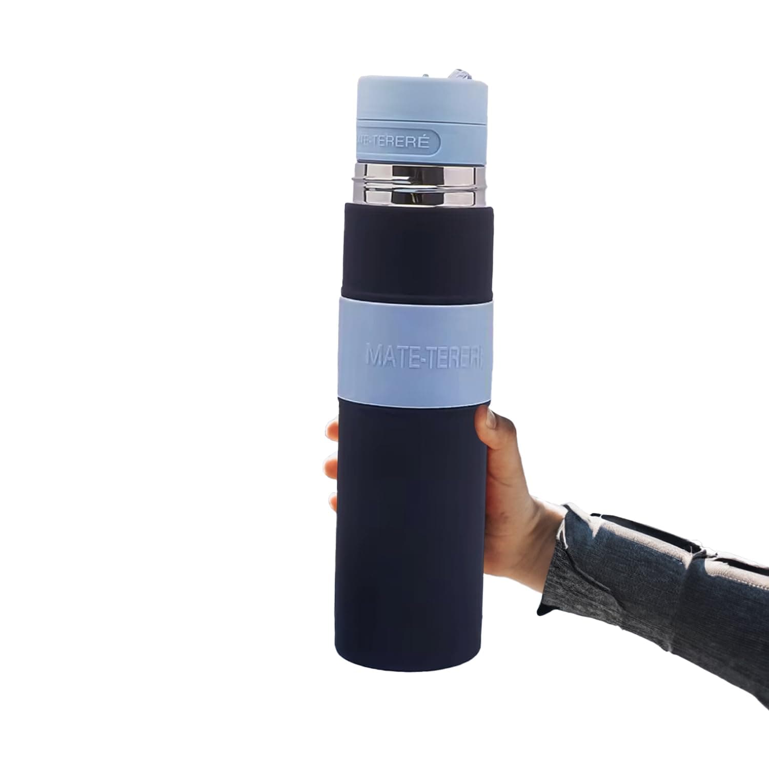 BombiyaYerba Mate Thermo – Mate Argentino 750ml – Termo para mate todo en uno – Mate thermo all in one – This Stainless Steel Black Yerba mate kit is great for outdoor and travels.