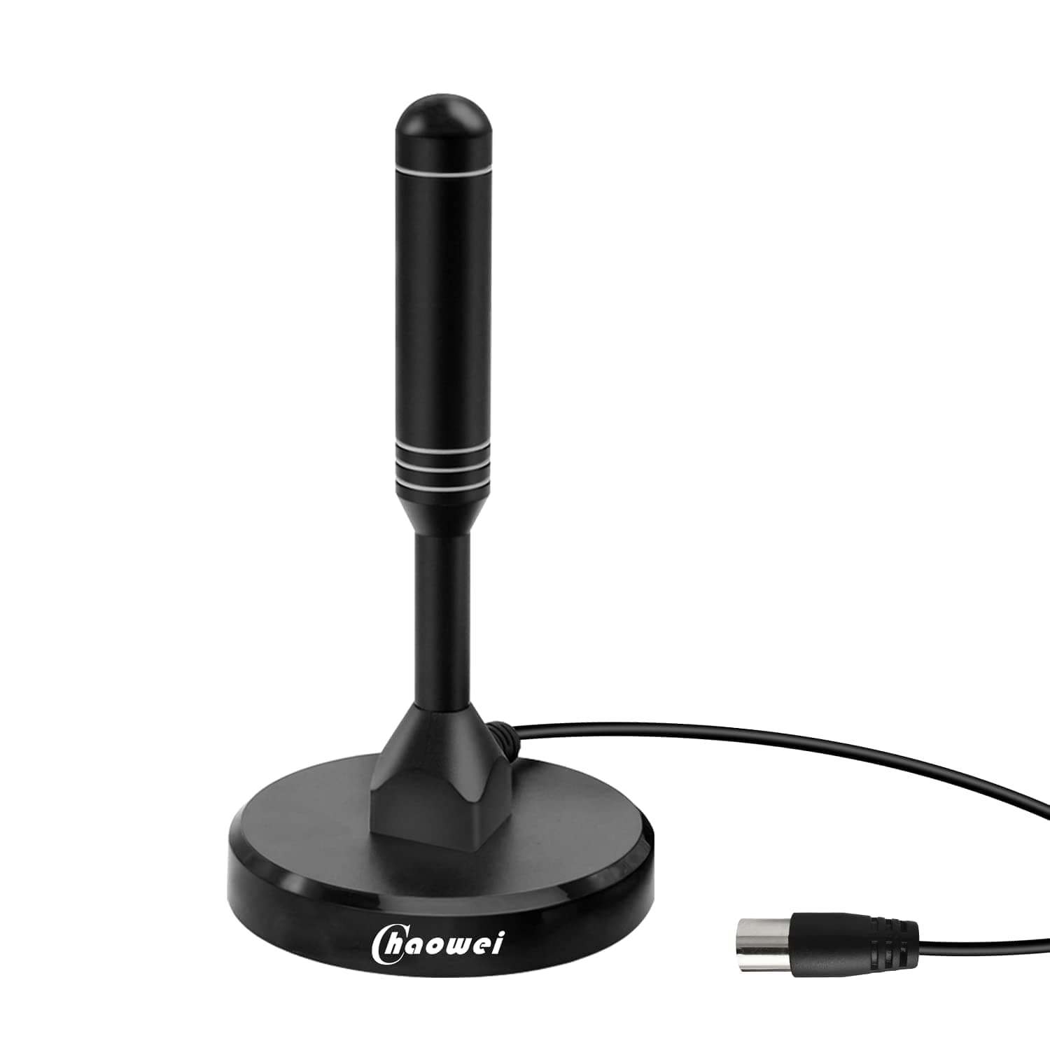 Chaowei 120Miles Freeview Portable TV Aeria with Magnetic Base-High Gain Digital TV Aerial for Smart&Anolog TV,Indoor Outdoor Mounted