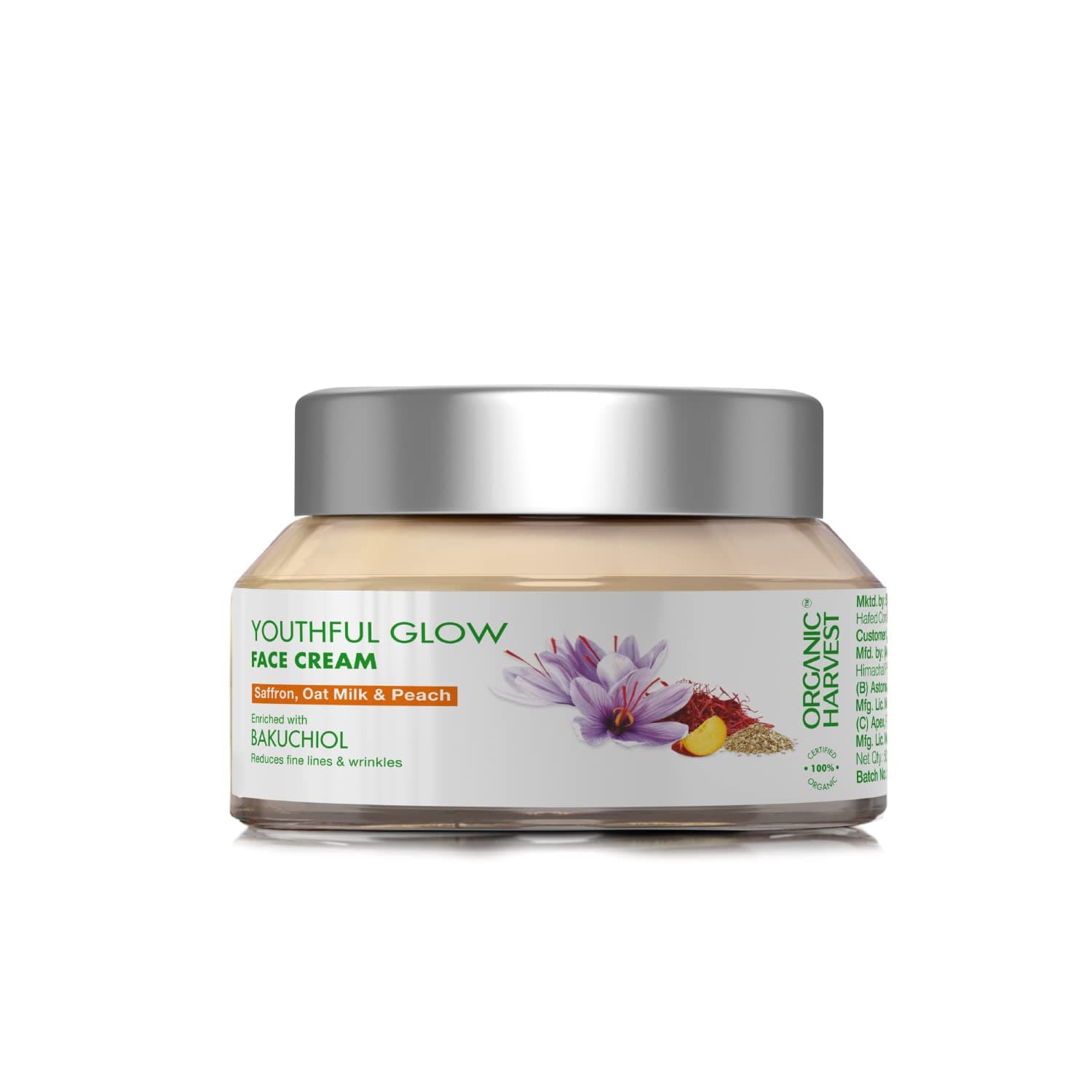 Organic Harvest Kumkumadi Cream with Saffron and a Combination of Vetiver, Banyan, Manjishtha & Turmeric Oil, Improving Texture, Cream for Women, for All Skin Type, Paraben & Sulphate Free – 50gm