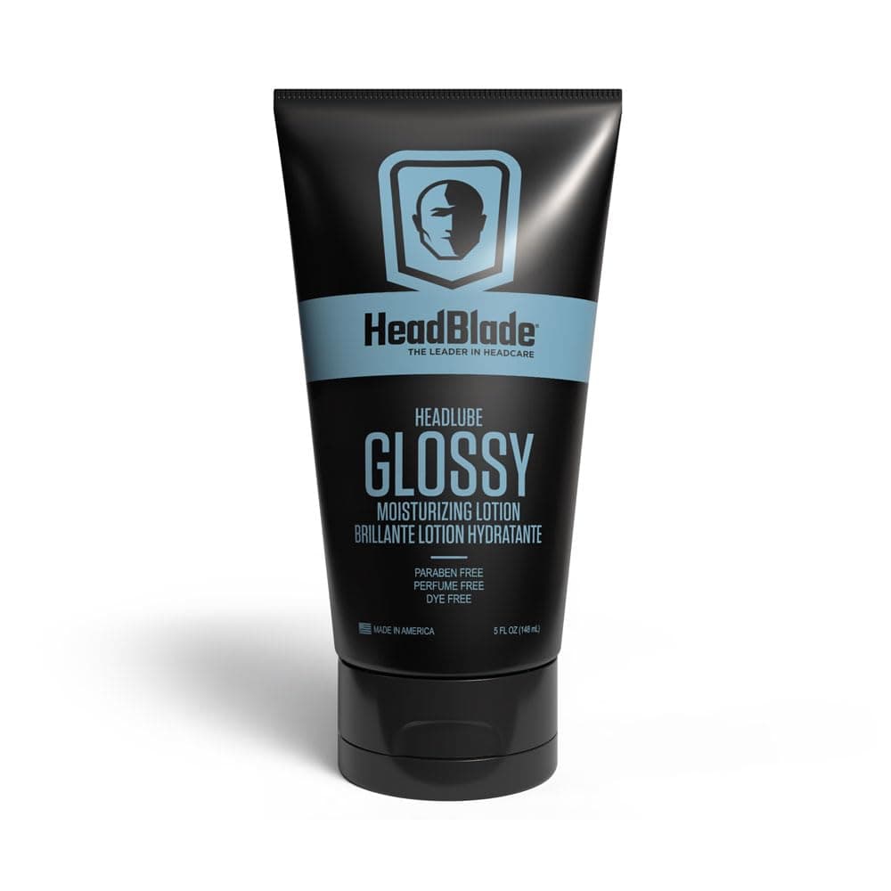 - HeadLube Glossy Aftershave Moisturizer Lotion for Men (5 oz) - Leaves Head Shiny and Grease-Free