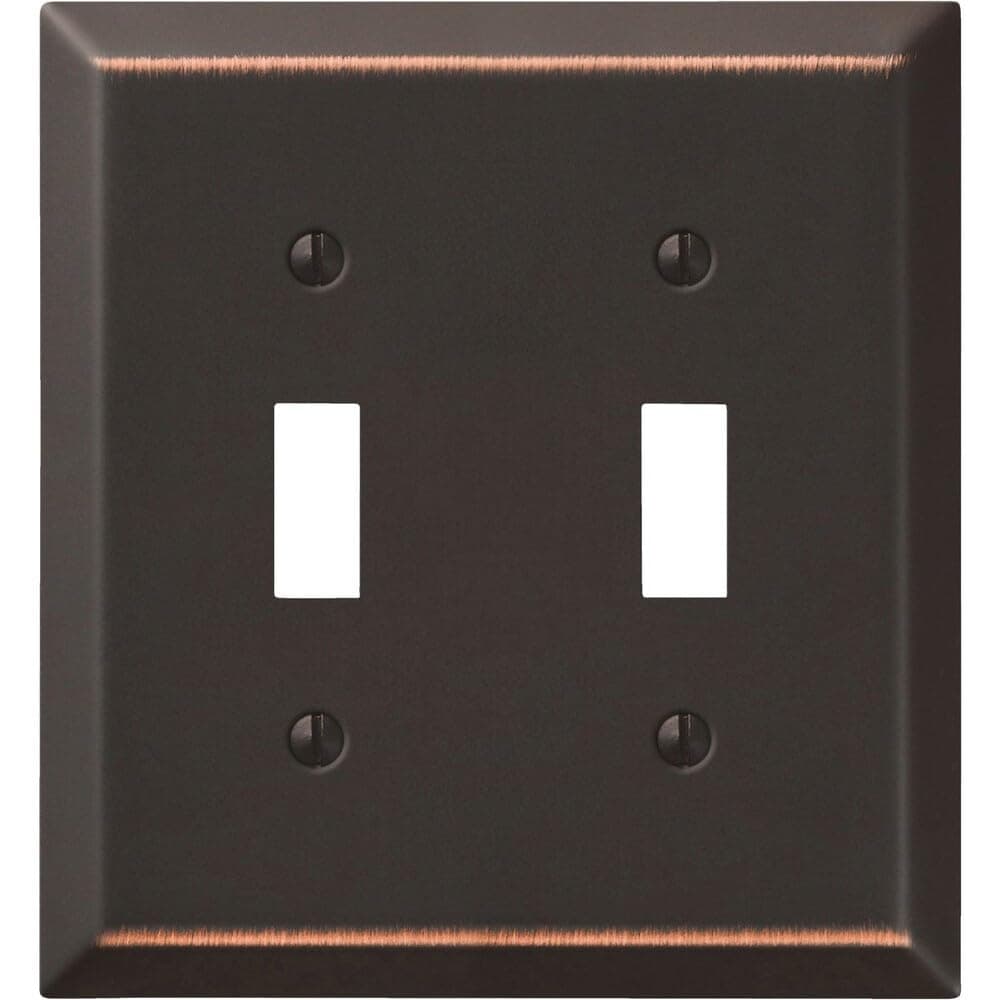 AMERELLE 163TTDB BRZ 2 TGL WALLPLATE, 2 Toggle, Aged Bronze