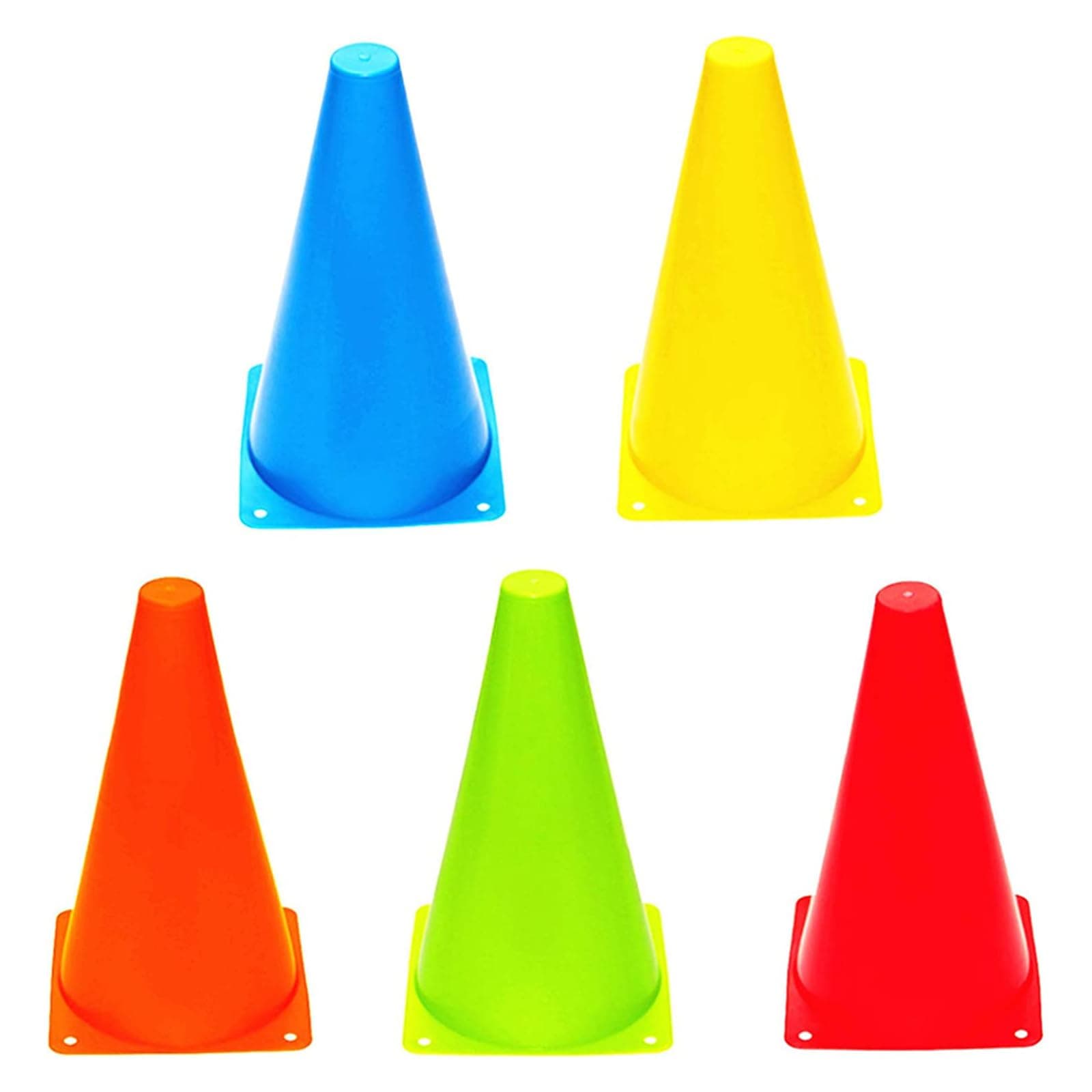 Soccer Cones (9 Inch,20 Pack) Agility Training Sport Cone with Carry Bag for Kids Drills Football Basketball Field Markers, Indoor Outdoor Activity Events Games Obstacle Course - 5 Colors