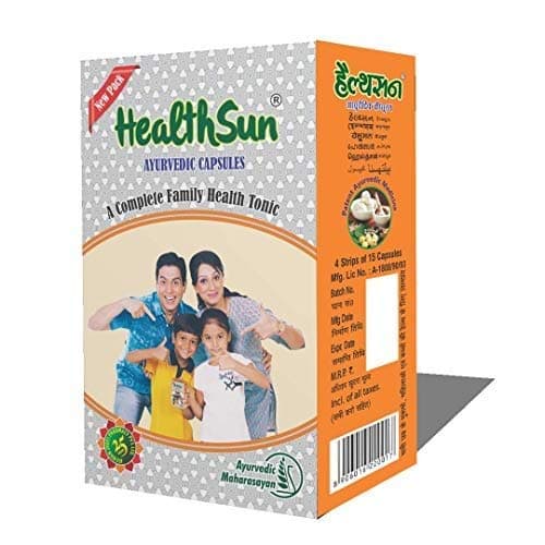 Healthsun Ayurvedic Capsule | Healthsun capsules 4 strip of 15 capsules Pack of 2
