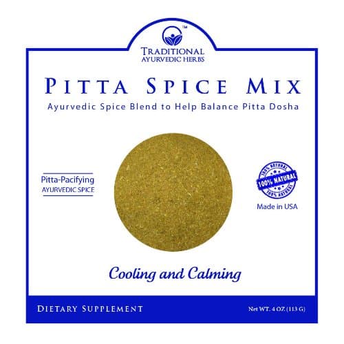Pitta Dosha Balancing Churna - Ayurvedic Spice - Organic, Vegan, GMO-Free - Made in USA (4 Ounces (37 Servings))