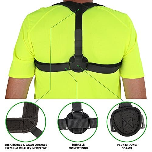 Posture Corrector and Resistance Band by Serar Care – Clavicle Brace and Elastic Loop for Spine Realignment, Posture Correction, and Upper Back Pain Relief – Suitable for Men and Women