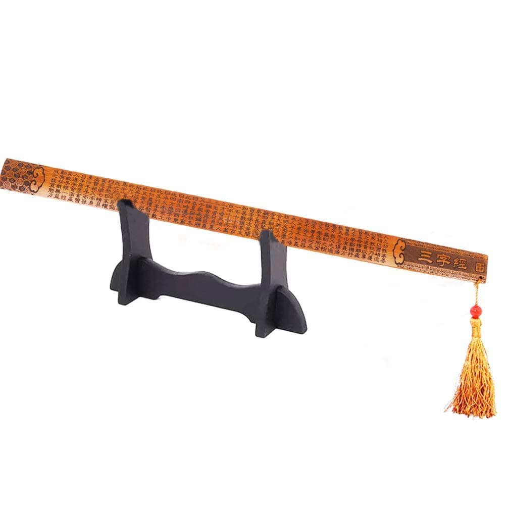 Carved The Art of war Three Character Primer Disciple Bamboo Crafts, Souvenirs of Chinese Style Teaching Ruler Spanking Plamer Pointer Ferule Interesting Decorations and Gifts (Three Character Primer)