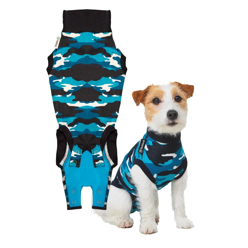 Suitical Recovery Suit Dog, Extra Small, Blue Camouflage