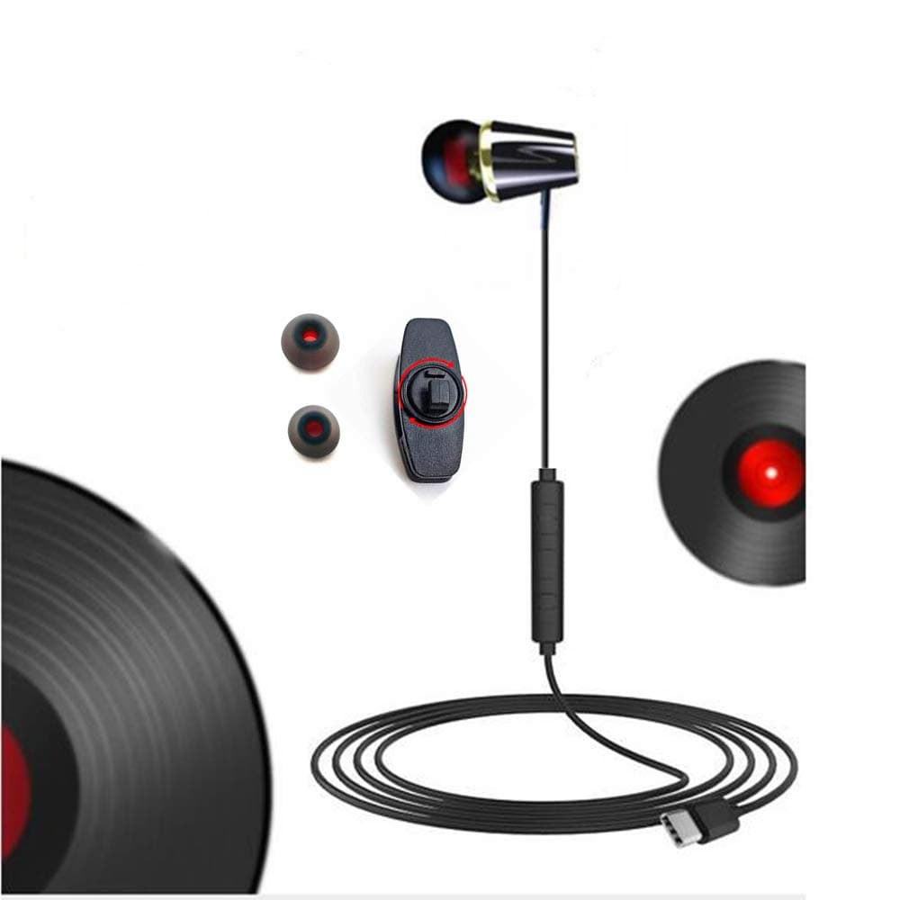 LINHUIPAD USB Type-C Earphones Single Earbuds One Side Earplugs with Microphone Stereo Sound Reinforced Cord Compatible with Google Samsung Xiaomi Huawei and More